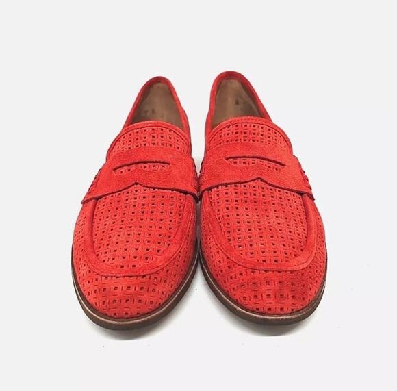 Franco Sarto Shoes - New Franco Sarto A-Jolette5 Perforated Suede Leather Flat Penny Loafers EU6 $125